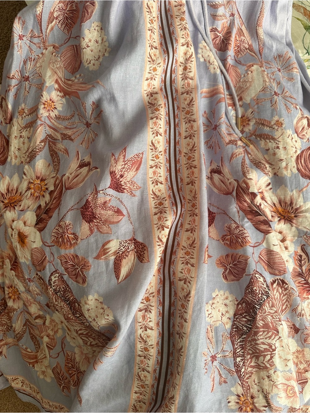 Caroline Constas Lavender Floral Maxi Dress with V-Neck - Picture 5 of 9